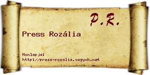 Press Rozália névjegykártya